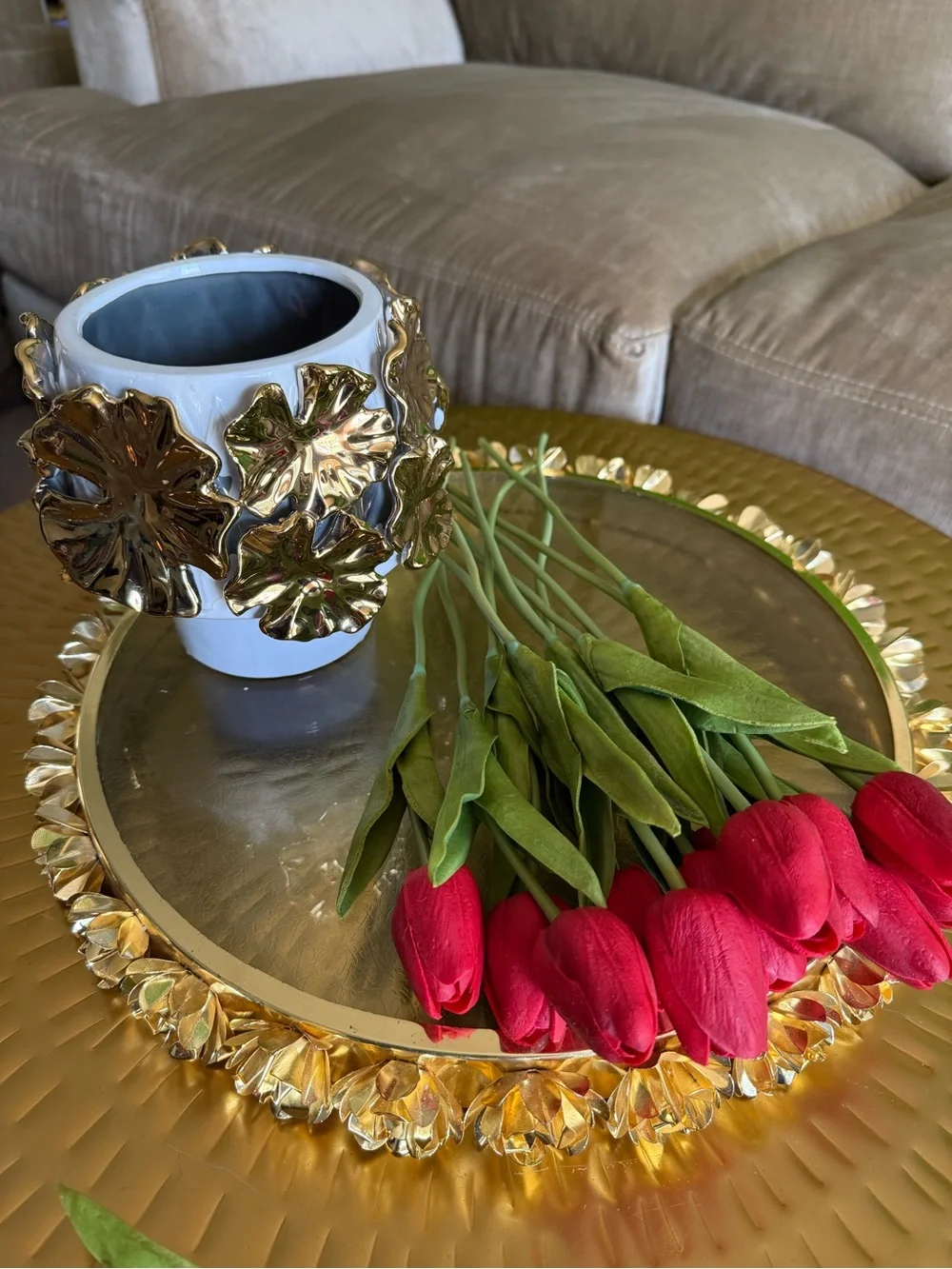 Real Touch Faux Red Tulips – 12 Stem Bundle – Realistic Artificial Flowers